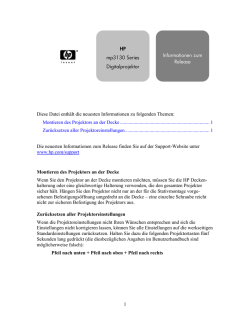 HP mp3130 Series Digitalprojektor Informationen zum Release
