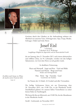 Josef Eisl - Bestattung Lesiak