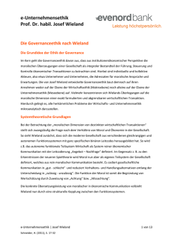 e-Unternehmensethik Prof. Dr. habil. Josef Wieland - Evenord-Bank