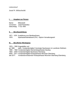 Josef P. Bittscheidt I. Angaben zur Person Name: Bittscheidt