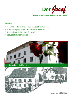Hausbl&auml;ttle "Der Josef" - St. Anna