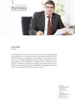 Josef Erdt - PARTNERS VermögensManagement AG