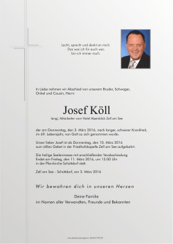 Josef Köll - Bestattung Kogler