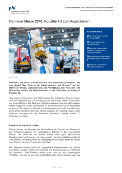 Hannover Messe 2016: Industrie 4.0 zum Ausprobieren