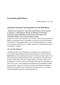 Informieren und Ausprobieren bei der BIFO
