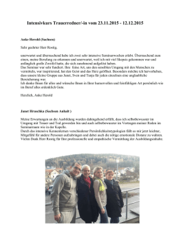 Intensivkurs Trauerredner vom 23.11.2015