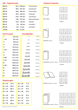 DIN Format, Zoll, Skalierungen, Schrift, Falzarten - Klaexx