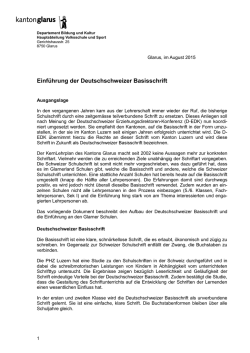 Einf&uuml;hrung der Deutschschweizer Basisschrift