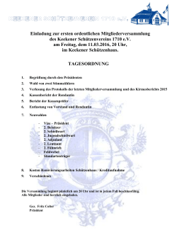 Einladung zur JHV 2016 - Keekener Schützenverein 1710 eV