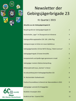 Newsletter der Gebirgsjägerbrigade 23