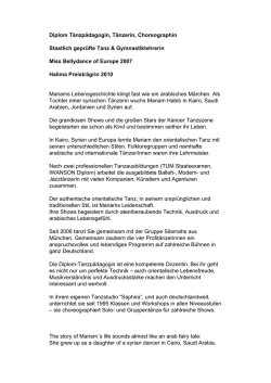 Diplom T&auml;nzp&auml;dagogin, T&auml;nzerin, Choreographin Staatlich gepr&uuml;fte