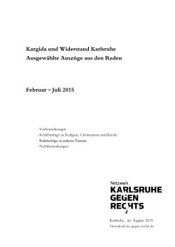 Kargida und Widerstand Karlsruhe Ausgewählte Auszüge aus den