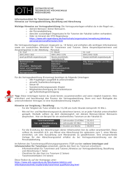 Informationsblatt f&uuml;r Tutorinnen und Tutoren