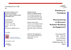 Einladung zur Fachtagung Monetarisierung im Ehrenamt. Verändert