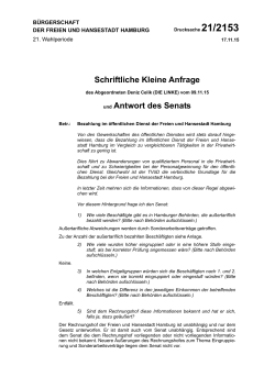 Schriftliche Kleine Anfrage und Antwort des Senats