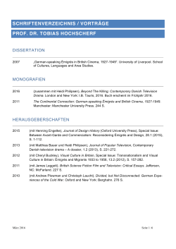 Schriftenverzeichnis von Prof. Dr. Tobias Hochscherf