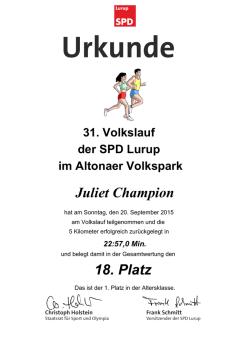 Juliet Champion 18. Platz