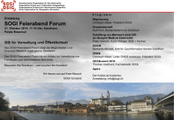 SOGI Feierabend Forum 21.10.2015: GIS für Verwaltung und