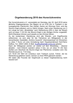 Orgelwanderung 2016 des Hunsrückvereins