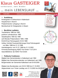 Arbeitstitel: Homepage Klaus Gasteiger