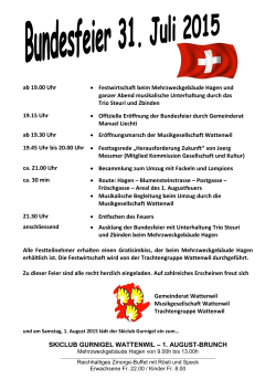 Programm Bundesfeier 2015
