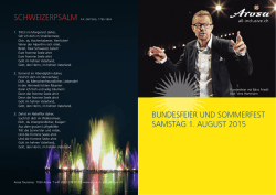 bundesfeier und sommerfest samstag 1. august 2015