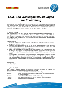 Lauf- und Walkingspiele/-übungen zur Erwärmung