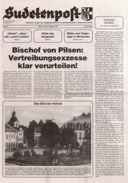 Bischof von Pilsen: Vertreibungsexzesse klar verurteilen!