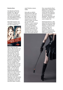 Domina Hera Zoe Mizrahi ist Rechts- anw&auml;ltin bei Tage und Domina