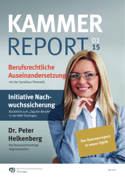 RAK Kammerreport 01/2015 - Rechtsanwaltskammer Thüringen