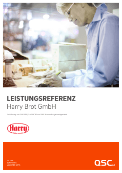 LEISTUNGSREFERENZ Harry Brot GmbH
