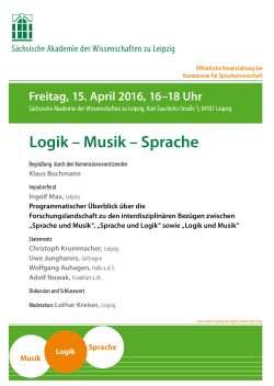 Logik – Musik – Sprache - Sächsische Akademie der