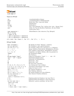 Hauptseminar mathematische Logik Practical Logic and Automated