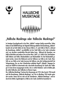 Hallische Musiktage oder Hallesche Musiktage? - T