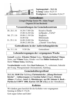 Gottesdienst: Veranstaltungen im Gemeindezentrum Gottesdienste