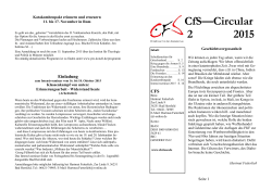 CfS Circular 2/2015 - ChristInnen für den Sozialismus