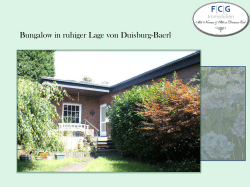 Bungalow in ruhiger Lage von Duisburg-Baerl