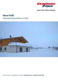 Haus Foidl in Brixen im Thale