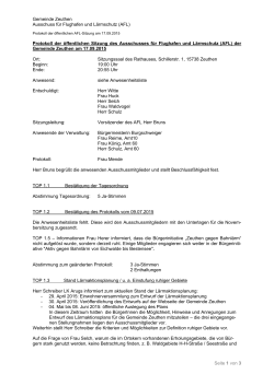 Gemeinde Zeuthen Ausschuss für Flughafen und Lärmschutz (AFL
