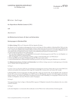 Kleine Anfrage Antwort - Landtag Rheinland