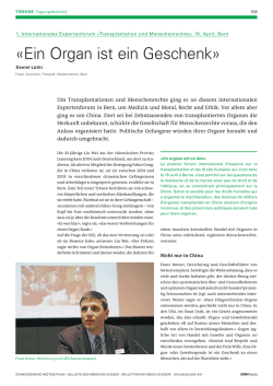 Ein Organ ist ein Geschenk - Schweizerische &Auml;rztezeitung