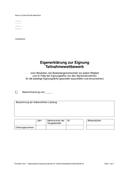 Eigenerkl&auml;rung Eignung (nationale Vergabeverfahren)