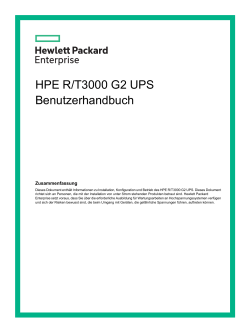 HPE R/​T3000 G2 UPS Benutzerhandbuch