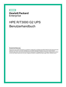HPE R/​T3000 G2 UPS Benutzerhandbuch