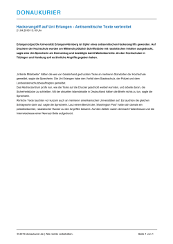 Hackerangriff auf Uni Erlangen - Antisemitische Texte verbreitet