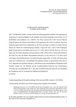 Einf&uuml;hrungsfall zu 1.5 mit L&ouml;sung
