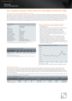 Factsheet - db X-trackers - Deutsche Asset Management