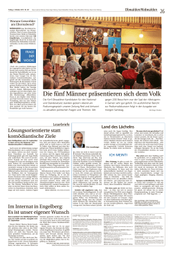 Neue Obwaldner Zeitung vom 2. Oktober 2015
