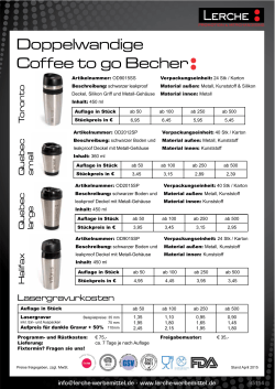 Doppelwandige Coffee to go Becher