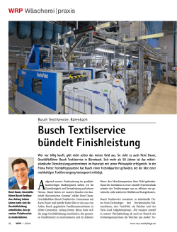 Busch Textilservice bündelt Finishleistung